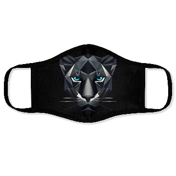 Discover Geometric Black Panther - Power and Elegance Face Masks