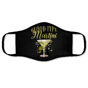 Discover Blood Type Martini Cocktail Bartender Face Masks