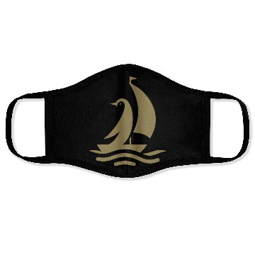 Discover Penguin sailboat sailing silhouette minimalist Face Masks