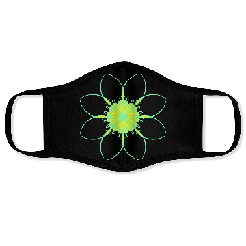 Discover Green Beautiful Flower Tribal Lines Tattoo Design Face Masks