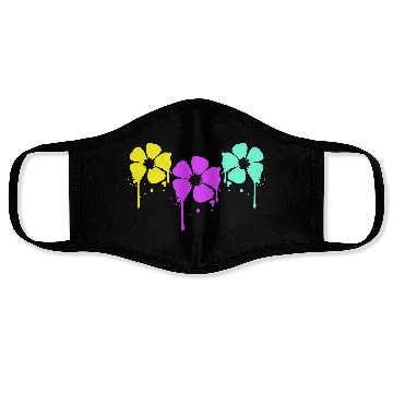 Discover Flowers Colorful Graffiti Drop Spray Spring Summer Face Masks