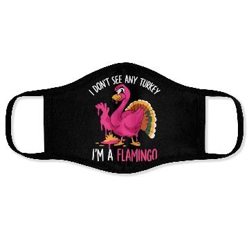 Discover Fun Flamingo Thanksgiving Themes Face Masks