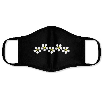 Discover White Daisies Flowers Spring Summer Faces Funny Face Masks