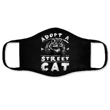 Discover Adopt a street cat raccoon Face Masks