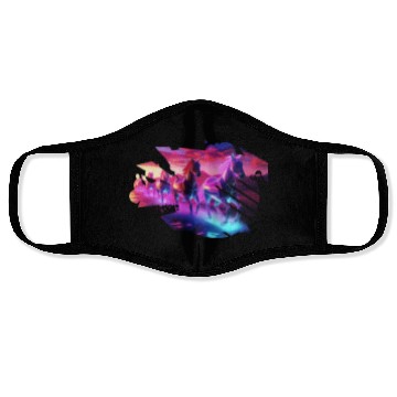 Discover Electric Herd - Synthwave Horses Face Masks