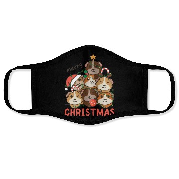 Discover Guinea Pig Christmas Tree Merry Christmas Face Masks