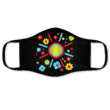 Discover Colorful Flowers Sun Decorative Peace Flower Power Face Masks