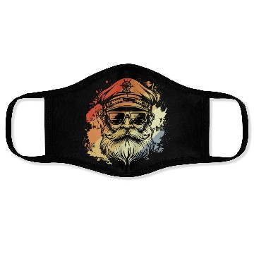 Discover Retro Sailing Captain Drawing Face Masks