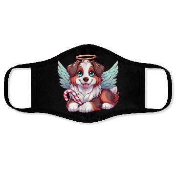 Discover Cute Christmas Dog Australian Shepherd Face Masks