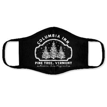 Discover Columbia Inn Pine Tree Vermont White Christmas Face Masks