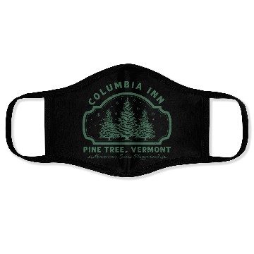 Discover Columbia Inn Pine Tree Vermont White Christmas Face Masks