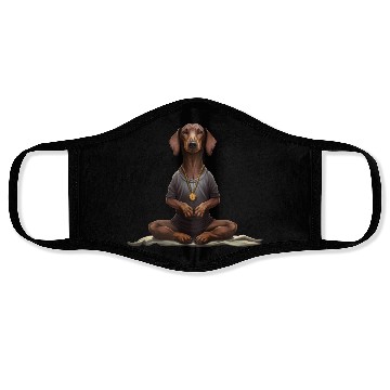 Discover Yoga Dachshund Face Masks