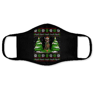 Discover Irish Setter Dog Christmas Tree Lights Face Masks