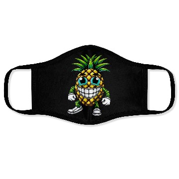 Discover Pineapple fruit fruity summer cool sweet cartoon Face Masks