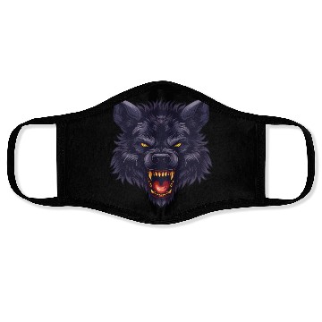 Discover dark wolf face Face Masks