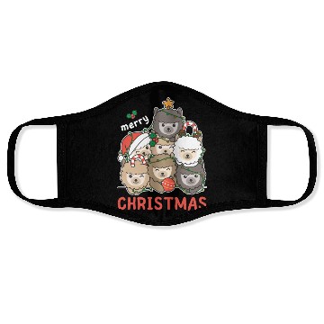 Discover Alpaca Christmas Tree Merry Christmas Face Masks