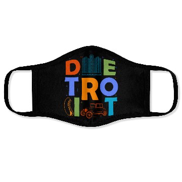Discover Detroit Souvenir Men Michigan Skyline City Detroit Face Masks