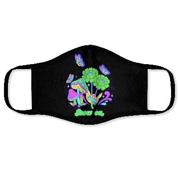 Discover Grow on Psychedelic Green Face Masks