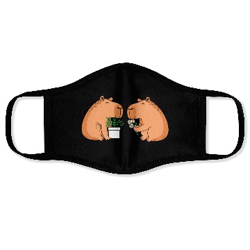 Discover Cute Gardening Garden Capybara Flower Face Masks