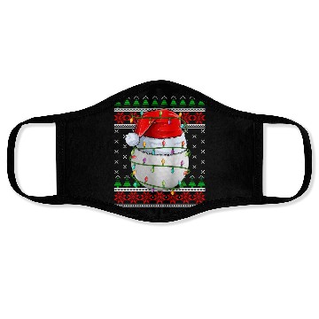 Discover Golf Ugly Christmas Santa Hat Face Masks