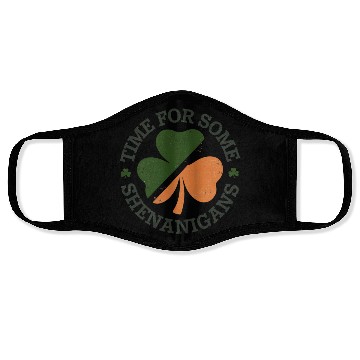 Discover St. Patrick's Time For Some Shenanigans Clover Face Masks