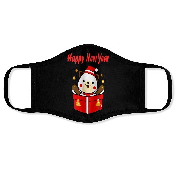 Discover Festive Teddy Bear New Year Design Face Masks