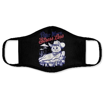 Discover Cat Cowboy Chill Vibes Face Masks