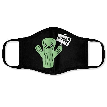 Discover Funny Cactus Sad Face Hugs Sign Lonely Cry Comic Face Masks