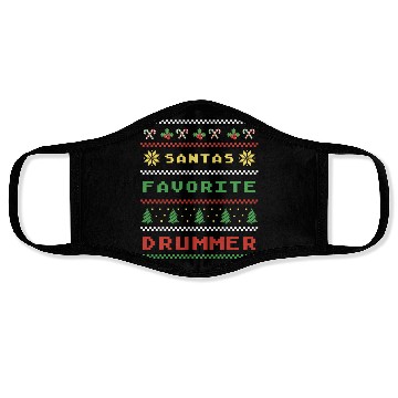 Discover Santas Favorite Drummer Holiday Delight Face Masks