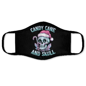 Discover Candy Cane And Skull Pastel Goth Christmas Skull Face Masks