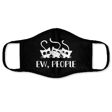 Discover Cat Lover Face Masks, Ew People, Funny Gift For Cat