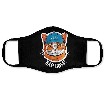 Discover Cat Nap Boss with Cap and Sunglasses Face Masks