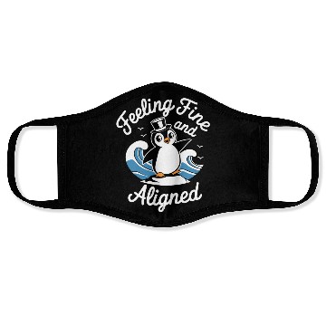 Discover Feeling Fine And Aligned Mindfulness Penguin Face Masks