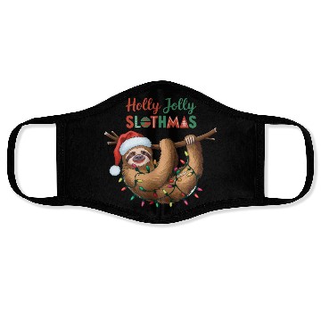 Discover Holly Jolly Slothmas Face Masks