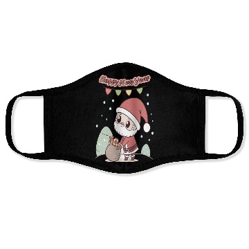 Discover Chibi Santa Happy New Year Celebration Face Masks