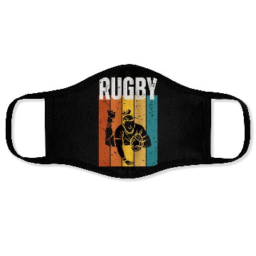 Discover Rugby Player Vintage Retro 70s Design Rugby Face Masks