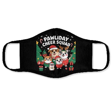 Discover Pawliday Cheer Squad - Festive Pet Lover Christmas Face Masks