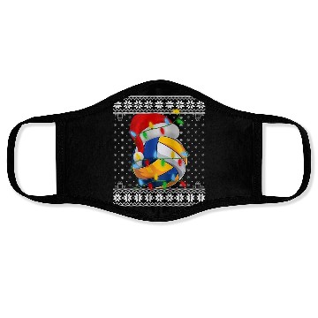 Discover Volleyball Christmas Face Masks