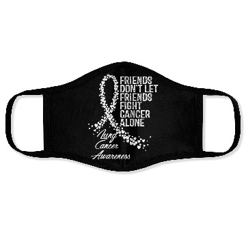 Discover Lung Cancer Awareness Friends Fighter Support Face Masks