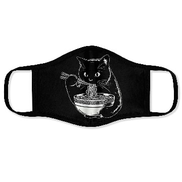 Discover Cat Eating Ramen Noodles Japanese Funny Face Masks