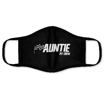 Discover Pit Crew Auntie Race Birthday Family Racing Auntie Face Masks