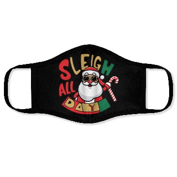 Discover Sleigh All Day Christmas Design Face Masks