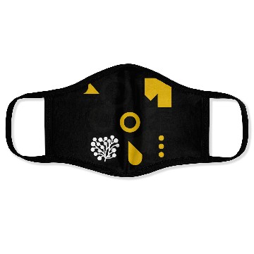 Discover Bold Black & White Geometric Pattern with Yellow Face Masks