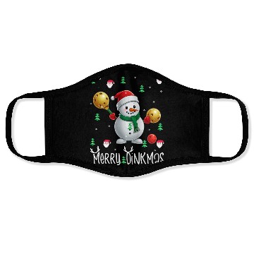 Discover Merry Dinkmas with Christmas Pickleball Snowman Face Masks