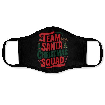 Discover Team Santa Christmas Squad Festive Holiday party Face Masks