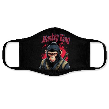 Discover Monkey King Warrior – Bold Samurai Ape Artwork Face Masks