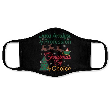 Discover Data Analyst Christmas Xmas Elf Data Science Face Masks