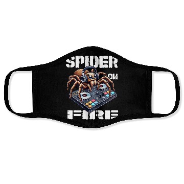 Discover Spider On Fire-spider As A DJ Design Face Masks