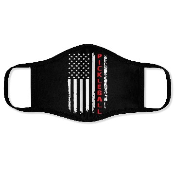 Discover Pickleball US Flag in White and Red Face Masks