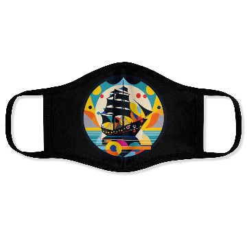 Discover Sailing Ship, Frigate, Boat Face Masks